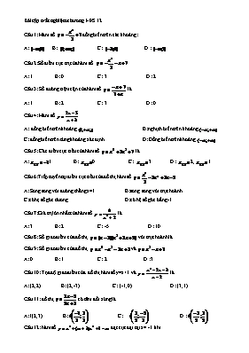 Bài tập trắc nghiệm chương I-ĐS 12